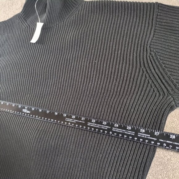 NWT Gap Sweater Womens L Black Turtleneck Ribbed Split Hem Cotton Oversized - Picture 5 of 8